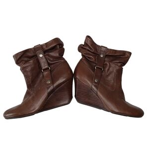 Kenneth Cole | Leather Blue Ice Wedge Ankle Boots